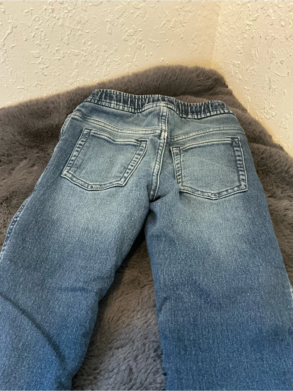 GAP Kids Washed Blue Elastic Hem Jeans